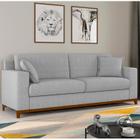 Sofá Living Vintage 3 Lugares 200cm em Linho Slim Cinza