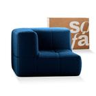 Sofá Modular 1 lugar Canto em L  Sofá na Caixa em Boucle com 1 Módulo 86cm
