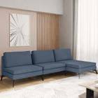 Sofá Modular 3 Lugares com Chaise 255cm Calla Cabecasa Madeiramadeira