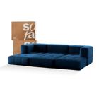 Sofá na Caixa modular 3 lugares em Boucle com 3 Chaises