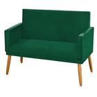 Sofá Namoradeira 2 Lugares Estofado Suede Verde - JBF Poltronas