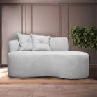 Sofá Namoradeira 2 Lugares Plaza Conceito Orgânico 180cm Bouclê Cinza SOFA STORE