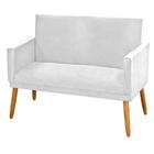 Sofá Namoradeira 2 Lugares Recepção Clínica Escritório Suede Branco - Nina Home Decor