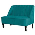 Sofá Namoradeira Carlita Classic Luxo Para Escritório Sala Suede Azul Turquesa - Ahazzo Móveis