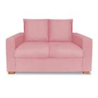 Sofá Namoradeira Estofad 2 Lugares Sala Denver Suede Rosa - INCASA DECOR