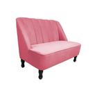 Sofá Namoradeira Poltrona Decorativa 2 Lugares Teles Suede Rosa