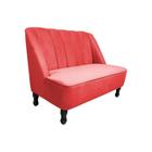 Sofá Namoradeira Poltrona Decorativa 2 Lugares Teles Suede Vermelho - Maitê Moda Casa