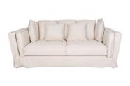 Sofa Off White 220cm Luxo Alto Padrão Acompanha Almofadas