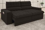 Sofá Omega 2,30m Assento Retrátil e Reclinável Velosuede Chocolate - NETSOFAS