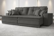 Sofá Palermo 2,80m Retrátil e Reclinável Velosuede Cinza - NETSOFAS