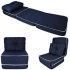 Sofa Puff Cama Colchao de Solteiro Dobravel Portatil Azul F.a. Colchoes