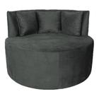 Sofá Puff Chaise Redondo Barcelona Suede Grafite Dimazza Móveis