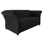 Sofá Recamier Decorativa Chesterfield Sofia SintéticoPreto Capitonê - Amarena Móveis - Am Decor