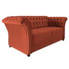 Sofá Recamier Decorativa Chesterfield Sofia Suede Terracota Capitonê - Amarena Móveis - Am Decor