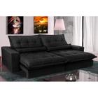 Sofa Retrátil e Reclinável 2,12m com Molas Ensacadas Cama inBox Soft Tecido Suede Preto