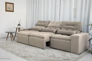 Sofá Retrátil e Reclinável 2,75m C/ 05 Lugares em Tecido Suede Bege
