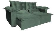 Sofá retrátil e reclinável 3 lugares 2 metros pillow top fibra siliconada - Verde-Musgo - Sofabrica c