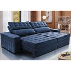 Sofá Retrátil e Reclinável 3,15m Cama inBox Big Star com SoftGelD40 Velupluma Azul