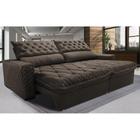 Sofá Retrátil e Reclinável 3,15m Molas Ensacadas Cama inBox Spazus. com Bordado 3D Velusoft
