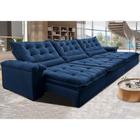 Sofá Retrátil e Reclinável 3,55m Cama inBox Big Fresh com SoftGelD40 Velupluma Azul