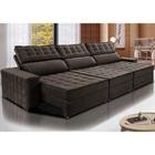 Sofá Retrátil e Reclinável 3,55m Cama inBox Big Star com SoftGelD40 Velupluma Café
