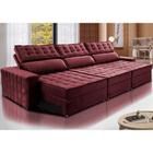 Sofá Retrátil e Reclinável 4,15m Cama inBox Big Star com SoftGelD40 Velupluma Vinho