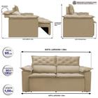 Sofá Retrátil e Reclinável Cama inBox Compact 1,50m Tecido Suede Velusoft Bege