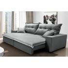 Sofá Retrátil e Reclinável com Molas Ensacadas Cama inBox Prime 2,12m Tecido Linho Cinza Claro