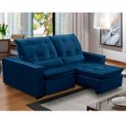 Sofa Retratil Reclinavel 2 Lugares 1,80m Atlantis Veludo Azul Marinho LansofBR - Lansof Brasil