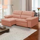 Sofa Retratil Reclinavel 2 Lugares 1,80m Crystal Veludo Rosê LansofBR - Lansof Brasil