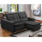 Sofa Retratil Reclinavel 2 Lugares 2,10m Atlantis Veludo Chumbo LansofBR