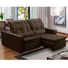 Sofa Retratil Reclinavel 2 Lugares 2,10m Atlantis Veludo Marrom LansofBR