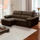 Sofa Retratil Reclinavel 2 Lugares 2,70m Crystal Veludo Marrom LansofBR - Lansof Brasil