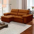 Sofa Retratil Reclinavel 2 Lugares 2,90m Crystal Veludo Laranjado LansofBR