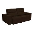 Sofá Retrátil Reclinável 3 Lugares Manoela Suede Marrom 210 cm