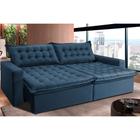 Sofá Retrátil Reclinável e Cama 2,35m Cama inBox Flex Suede Velusoft Azul