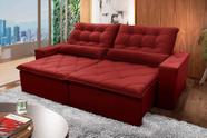 Sofá Retrátil Reclinável Islândia 2,30m Suede Velut Vermelho Molas no Assento - King House