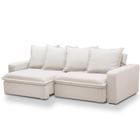 Sofá Retrátil Reclinável Para Sala de Estar Living 195cm Vêneto F04 Bouclê Cru - Lyam Decor