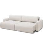 Sofá Retrátil Reclinável Para Sala de Estar Living 240cm Sevilha F04 Bouclê Cru - Lyam Decor