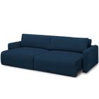 Sofá Retrátil Reclinável Para Sala de Estar Living 270cm Sevilha F04 Veludo Azul - Lyam Decor