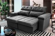 Sofá Retrátil/Reclinável Verona 1,80m Suede Velut Cinza c/ Molas no Assento - King House