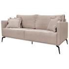 Sofa Sala De Estar Liv 2 Lugares Pes Aço Linho 232 Areia Ezz - Milani Store