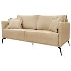 Sofa Sala De Estar Liv 2 Lugares Pes Aço Linho 232 Dourado Ezz - Milani Store