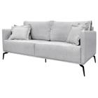 Sofa Sala De Estar Liv 2 Lugares Pes Aço Linho 232 Grigio Ezz - Milani Store