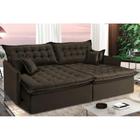 Sofá Sem Caixa Retrátil Reclinável 2,95m Cama inBox Versátil com Pillow Top e Molas Velusoft Café