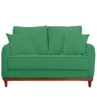 Sofa Sena 2 Lugares Base de Madeira para Sala Hotel Linho Verde - Bem Rylex