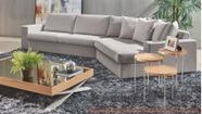 Sofa Style de 3 lugares com Chaise 45 graus na cor Cinza (Bege) Pes Amendoa -49594