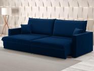 Sofá Tango 2,20m sem caixa, Retrátil e Reclinável Veludocristal Azul Marinho - NETSOFAS