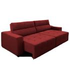 Sofá Top Lubeck 3 Lugares 2,20 m Retrátil Reclinável Suede Vermelho Sofá na Web