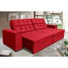 Sofá Vancouver Retrátil/Reclinável 2,30m Suede Velusoft vermelho c/mola helicoidal - Sofá Casa